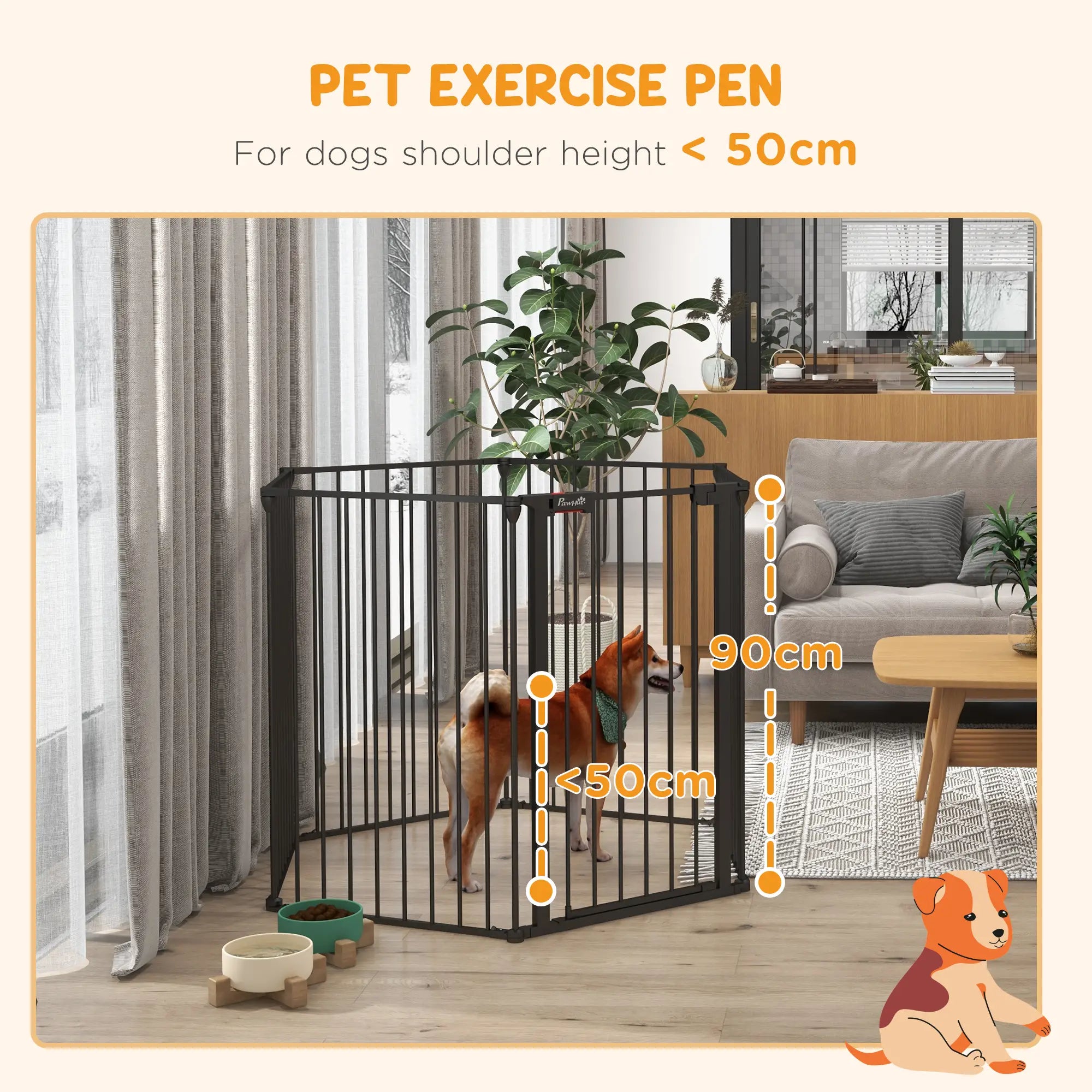 Adjustable Dog Playpen, Puppy Fence Indoor, 6-Panel, 35''H Houses, Kennels & Pens at Gallery Canada