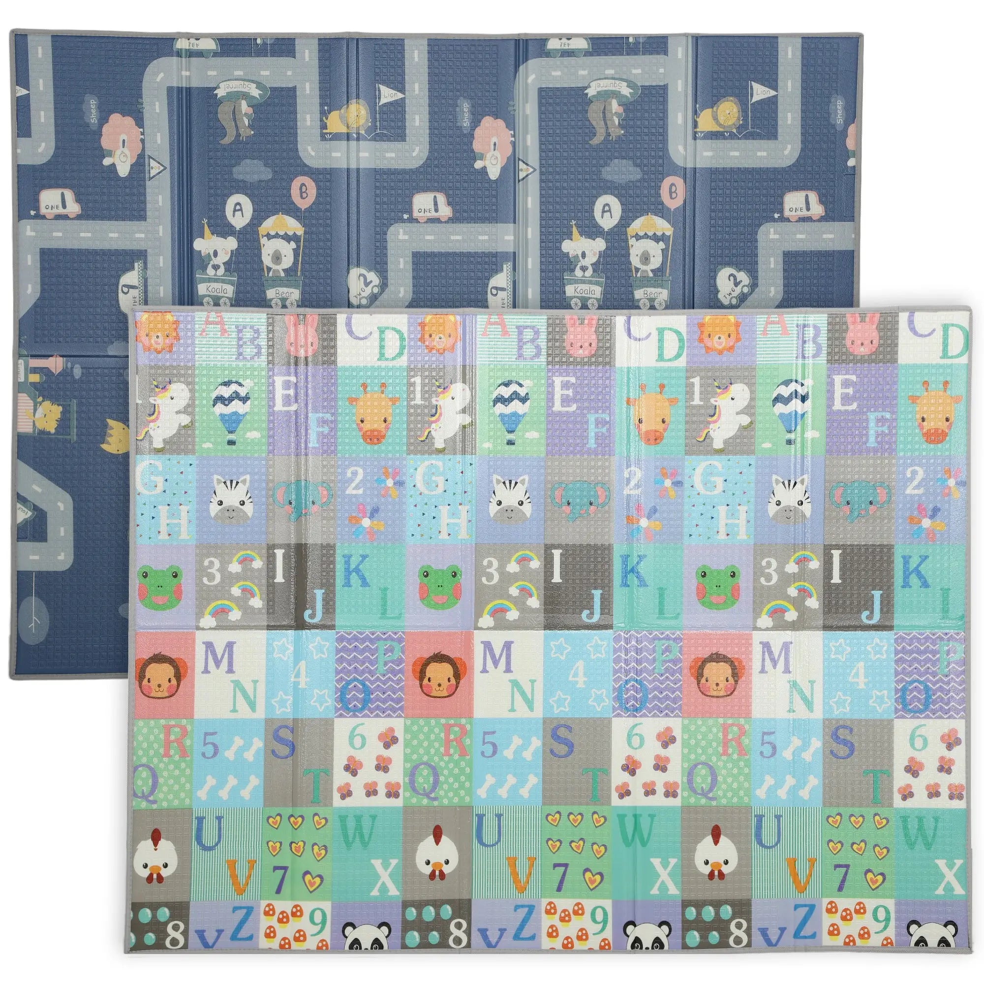 Foldable Baby Play Mat, 77" x 58", Alphabet Track Theme Kids Gym & Playmats Multi Colour at Gallery Canada