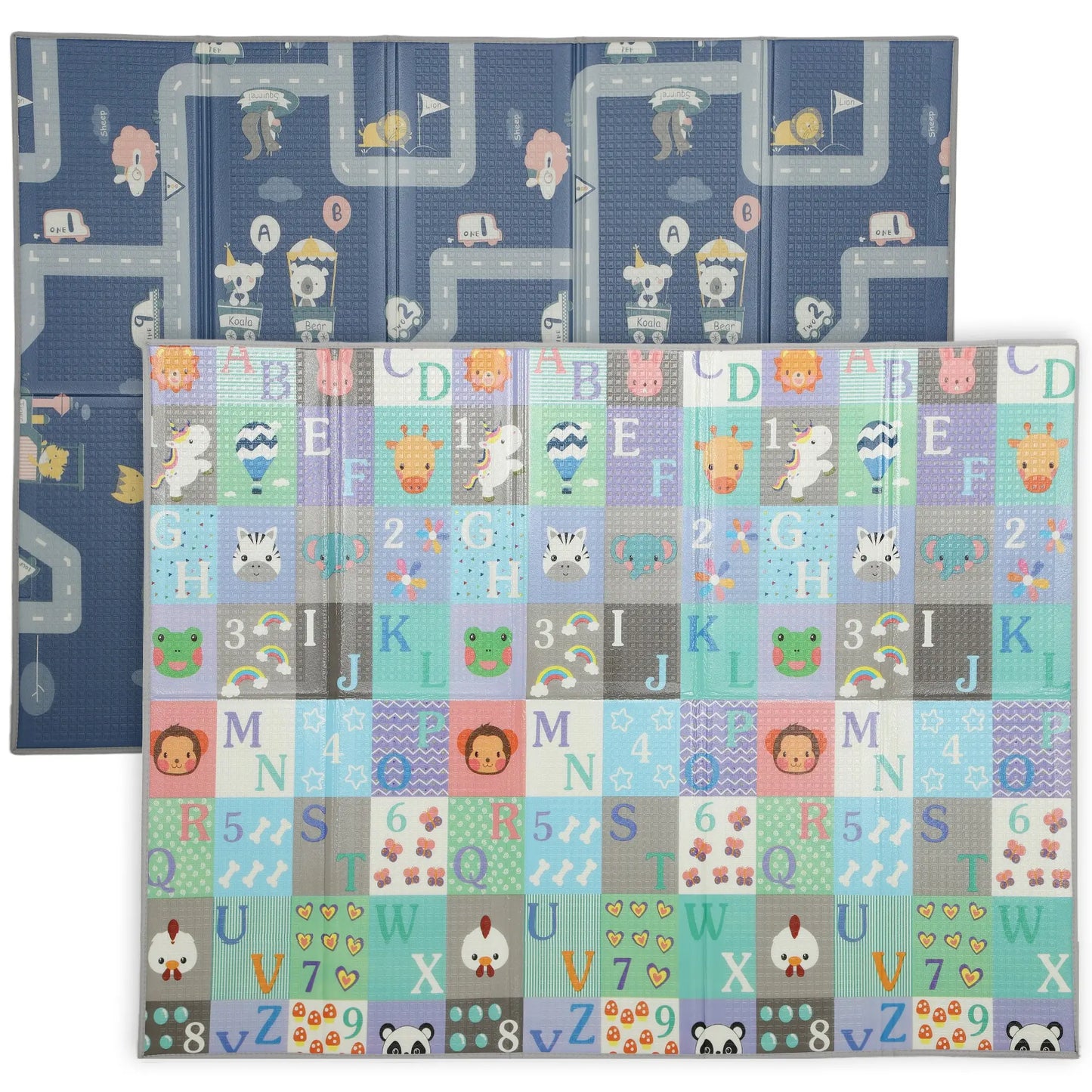 Foldable Baby Play Mat, 77" x 58", Alphabet Track Theme Kids Gym & Playmats Multi Colour at Gallery Canada