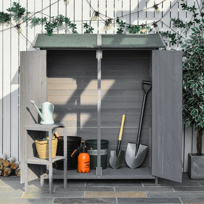 Garden Storage Shed, Asphalt Roof, Wooden, Double Door, Green and Grey Sheds at Gallery Canada