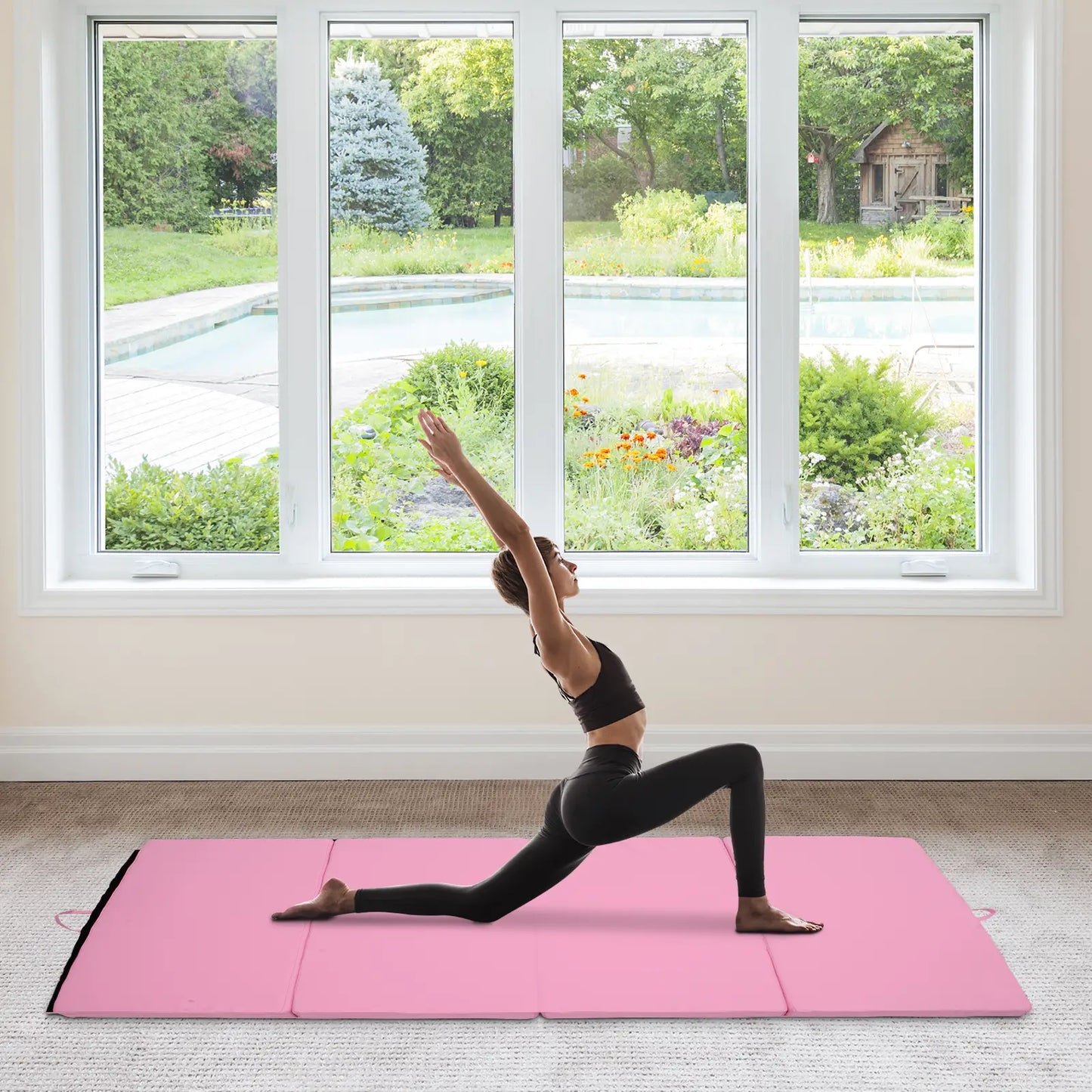 4'x6'x2'' Folding Gymnastics Mat, Exercise Mat for Yoga, MMA, Pink Gymnastics Mats at Gallery Canada