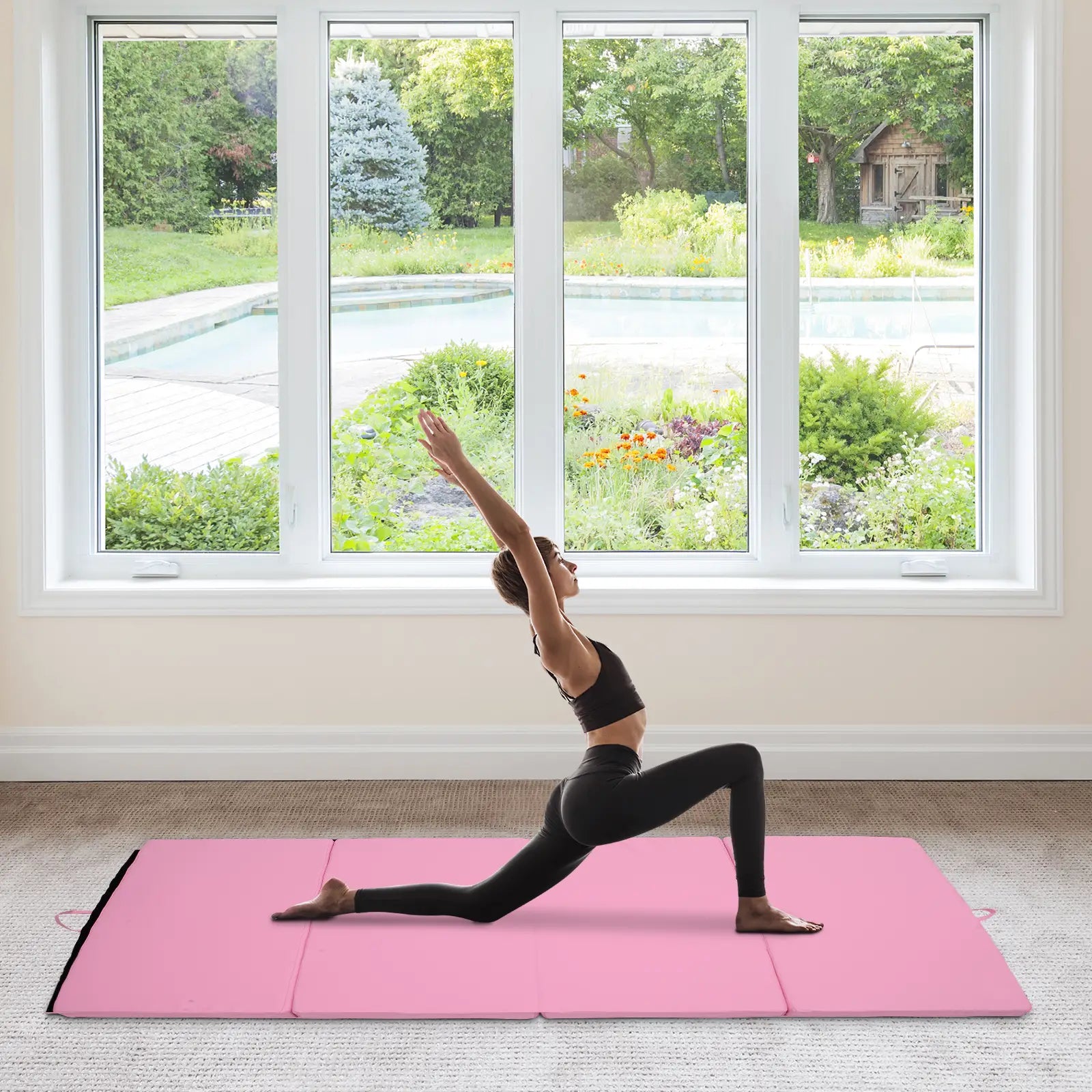 4'x6'x2'' Folding Gymnastics Mat, Exercise Mat for Yoga, MMA, Pink Gymnastics Mats at Gallery Canada