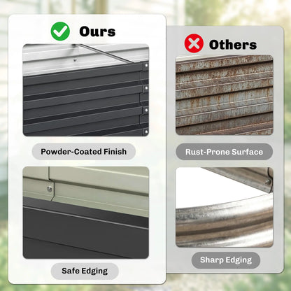 4' x 2' x 1' Galvanized Raised Garden Bed, Set of 2, Grey Galvanized Planter Boxes at Gallery Canada