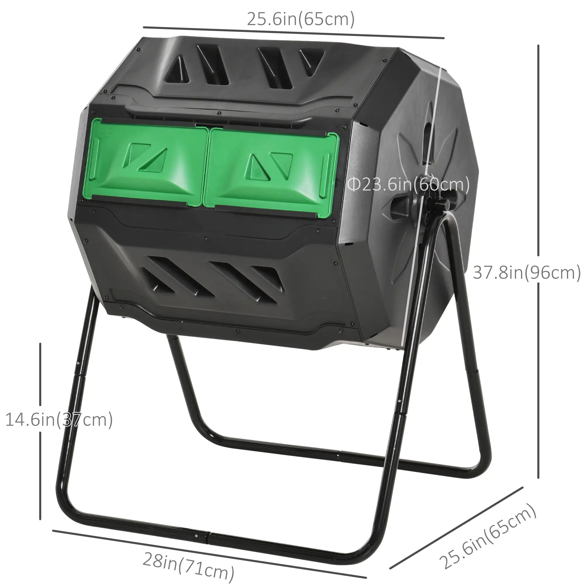 Dual Chamber Compost Bin, 360° Rotating, 43 Gallon, Green Garden Accessories at Gallery Canada