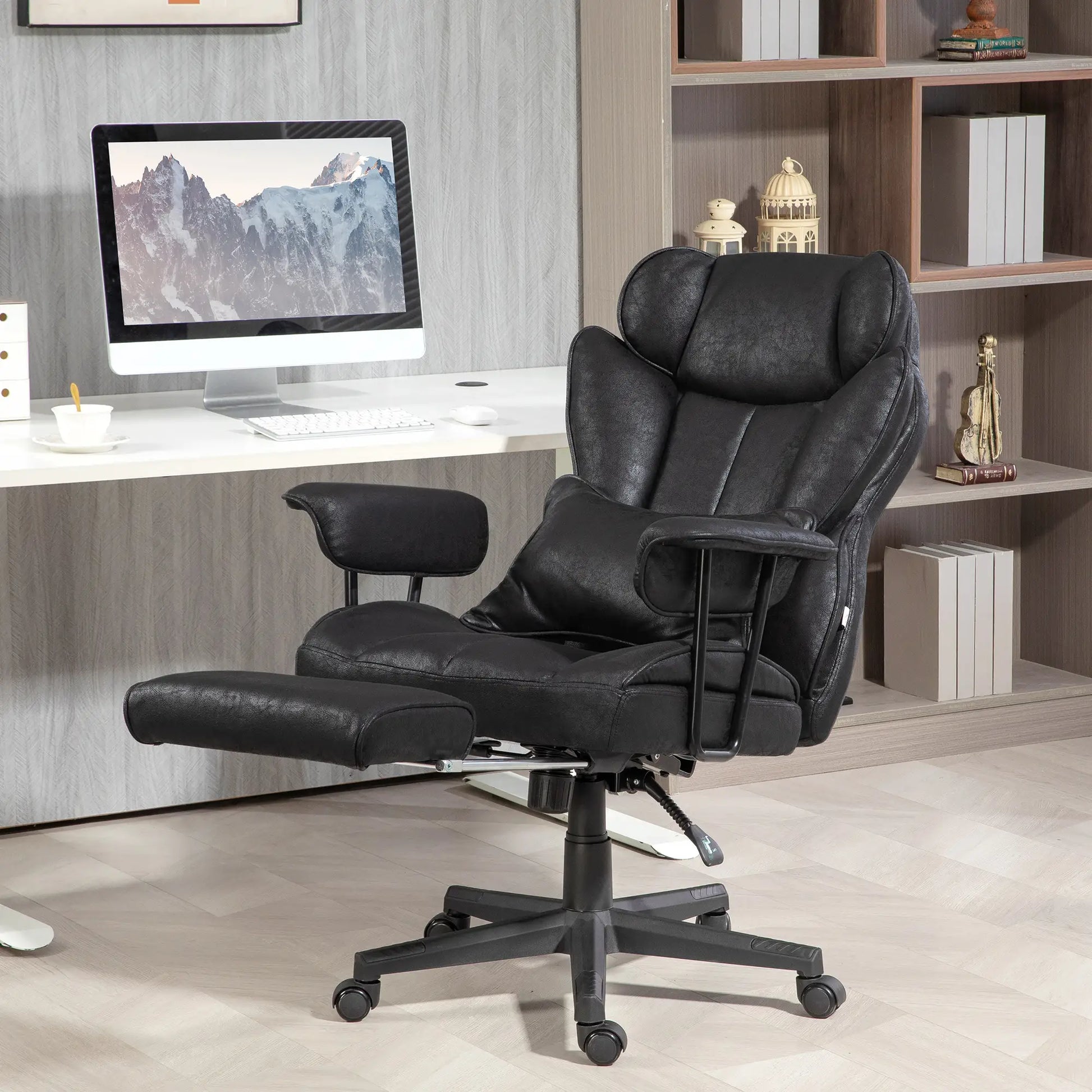 Big and Tall Office Chair with Foot Rest, 400LBS, High Back, Black Executive & Manager Chairs at Gallery Canada