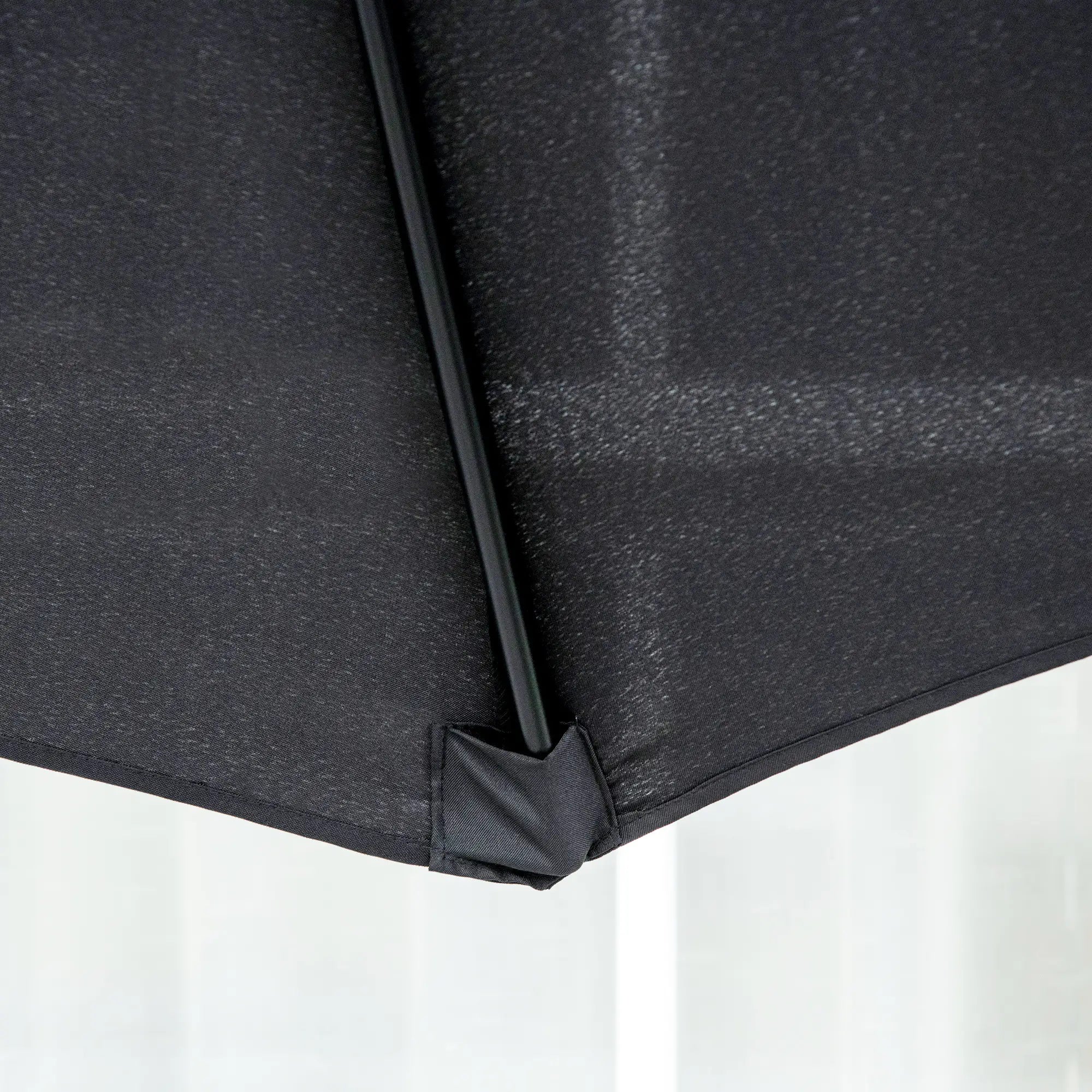 10' x 8' Round Market Umbrella, Crank Handle, Tilt, Black Sun Umbrellas at Gallery Canada