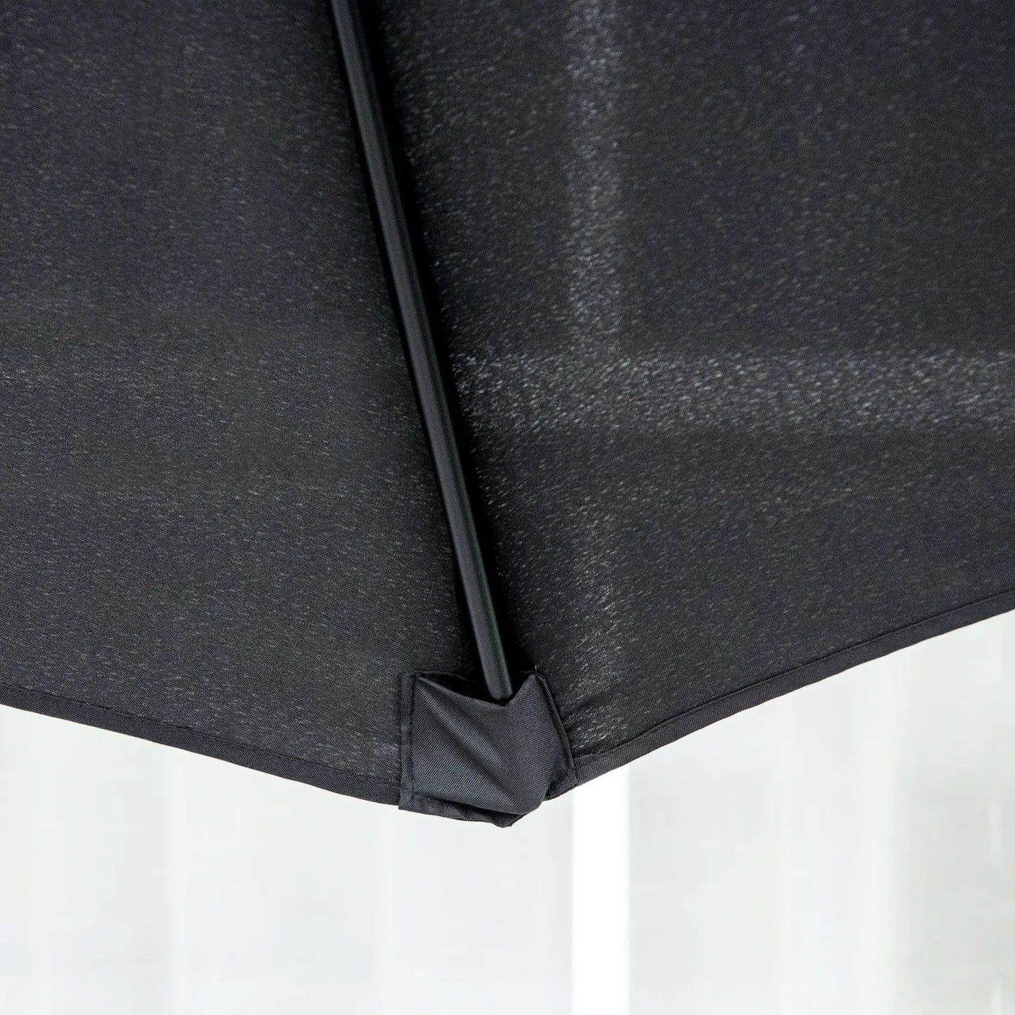 10' x 8' Round Market Umbrella, Crank Handle, Tilt, Black Sun Umbrellas at Gallery Canada