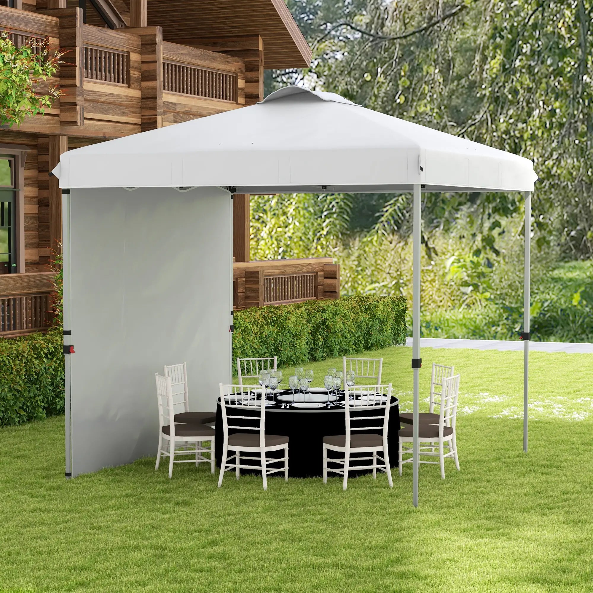 8 x 8 ft Pop Up Canopy, With Sidewall, Carry Bag, Sand Bags, White Pop Up Canopies at Gallery Canada