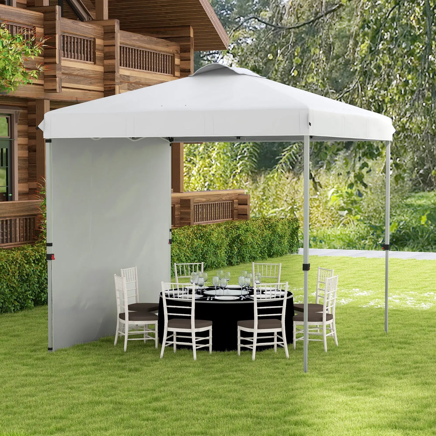 8 x 8 ft Pop Up Canopy, With Sidewall, Carry Bag, Sand Bags, White Pop Up Canopies at Gallery Canada