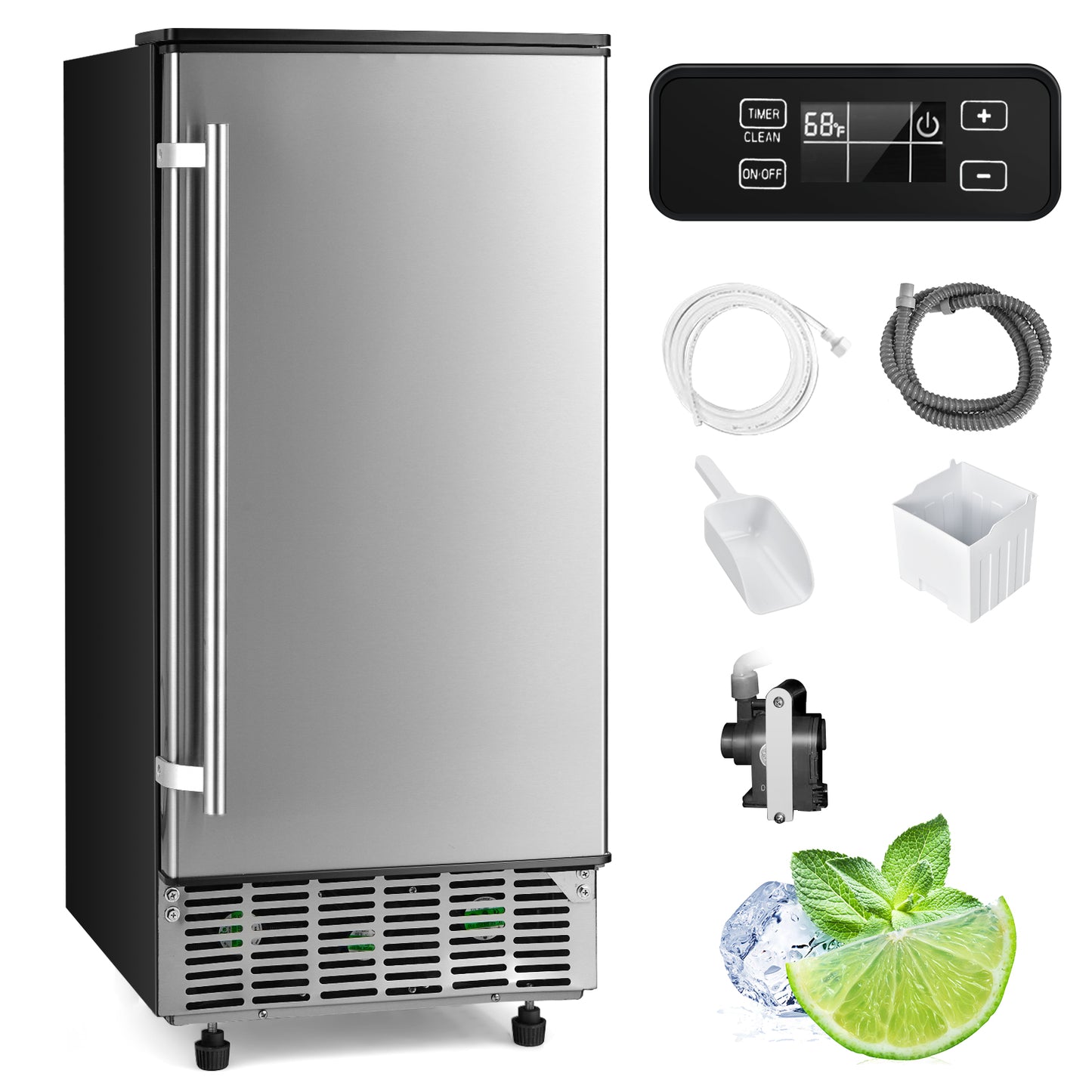 Undercounter Ice Maker, Free-Standing, Silver Ice Makers at Gallery Canada