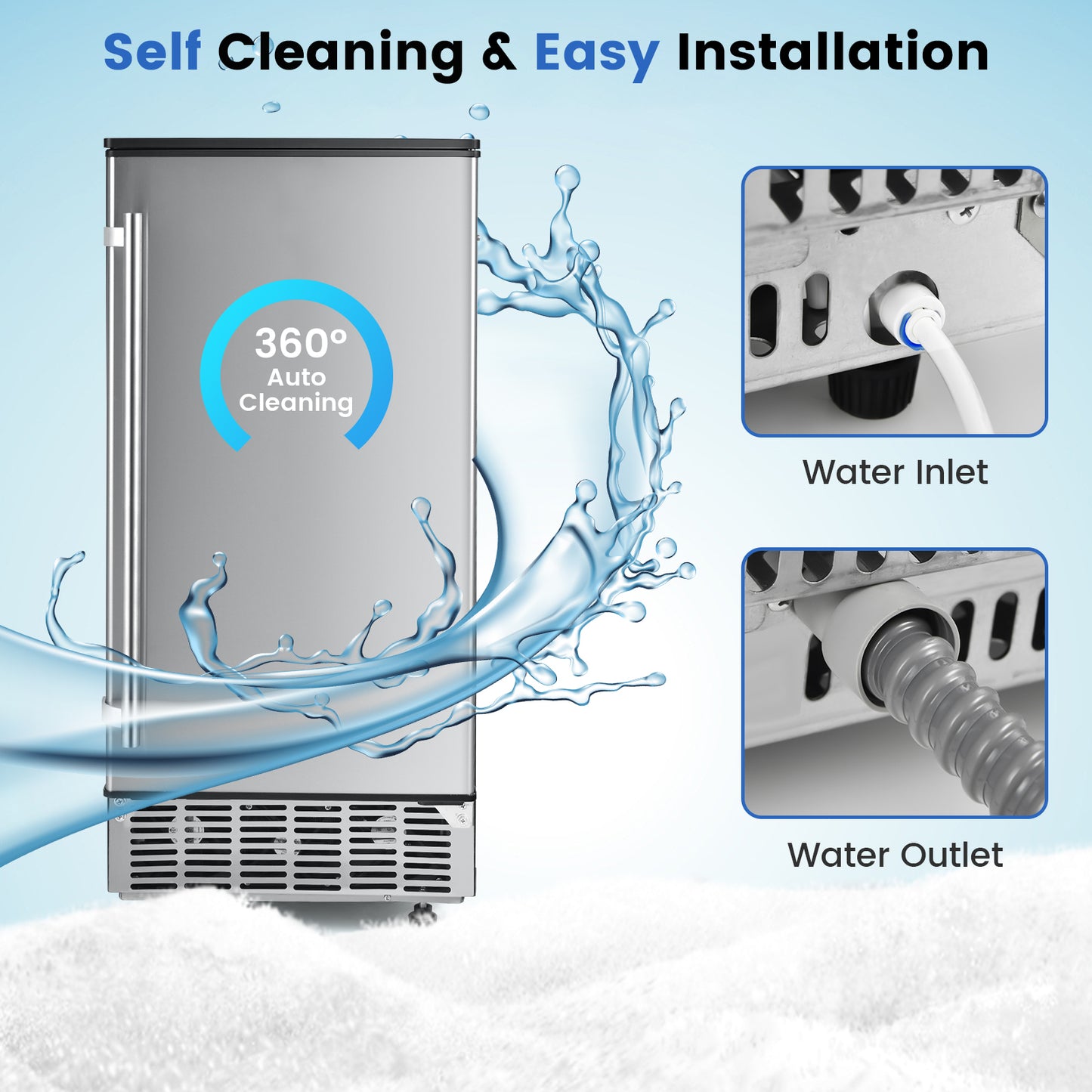 Undercounter Ice Maker, Free-Standing, Silver Ice Makers at Gallery Canada