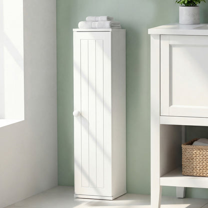 Free Standing Toilet Paper Holder, 4 Shelves With Top Slot, White Floor Cabinets at Gallery Canada