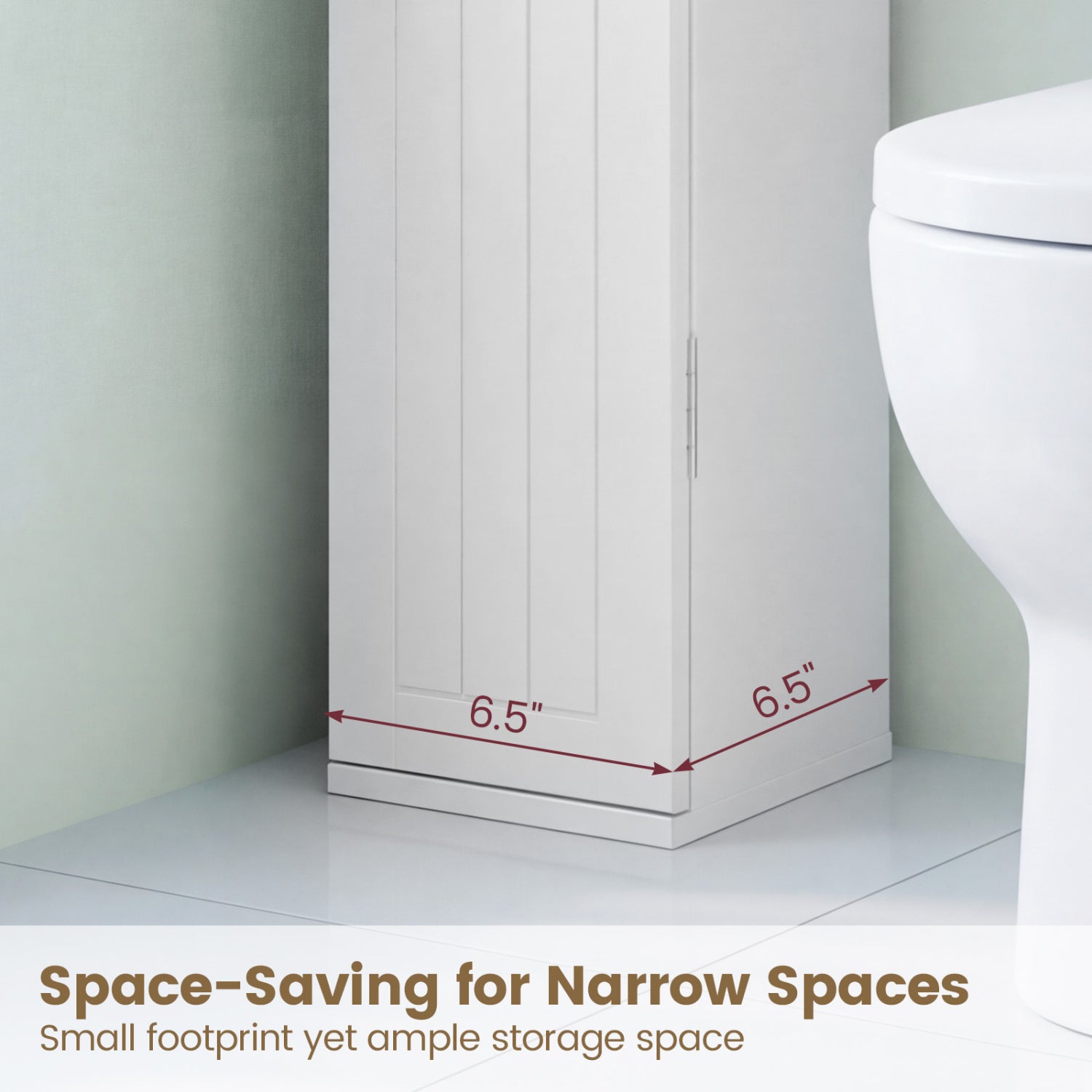 Free Standing Toilet Paper Holder, 4 Shelves With Top Slot, White Floor Cabinets at Gallery Canada