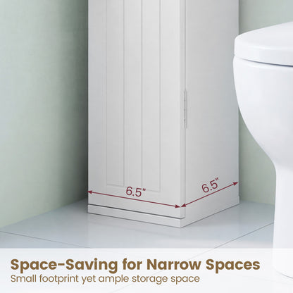 Free Standing Toilet Paper Holder, 4 Shelves With Top Slot, White Floor Cabinets at Gallery Canada