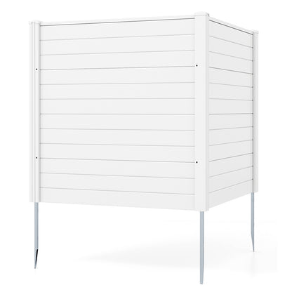 48 x 48 Inch Freestanding Air Conditioner Fence, Metal Ground Stakes, White Decorative Fencing & Flooring at Gallery Canada
