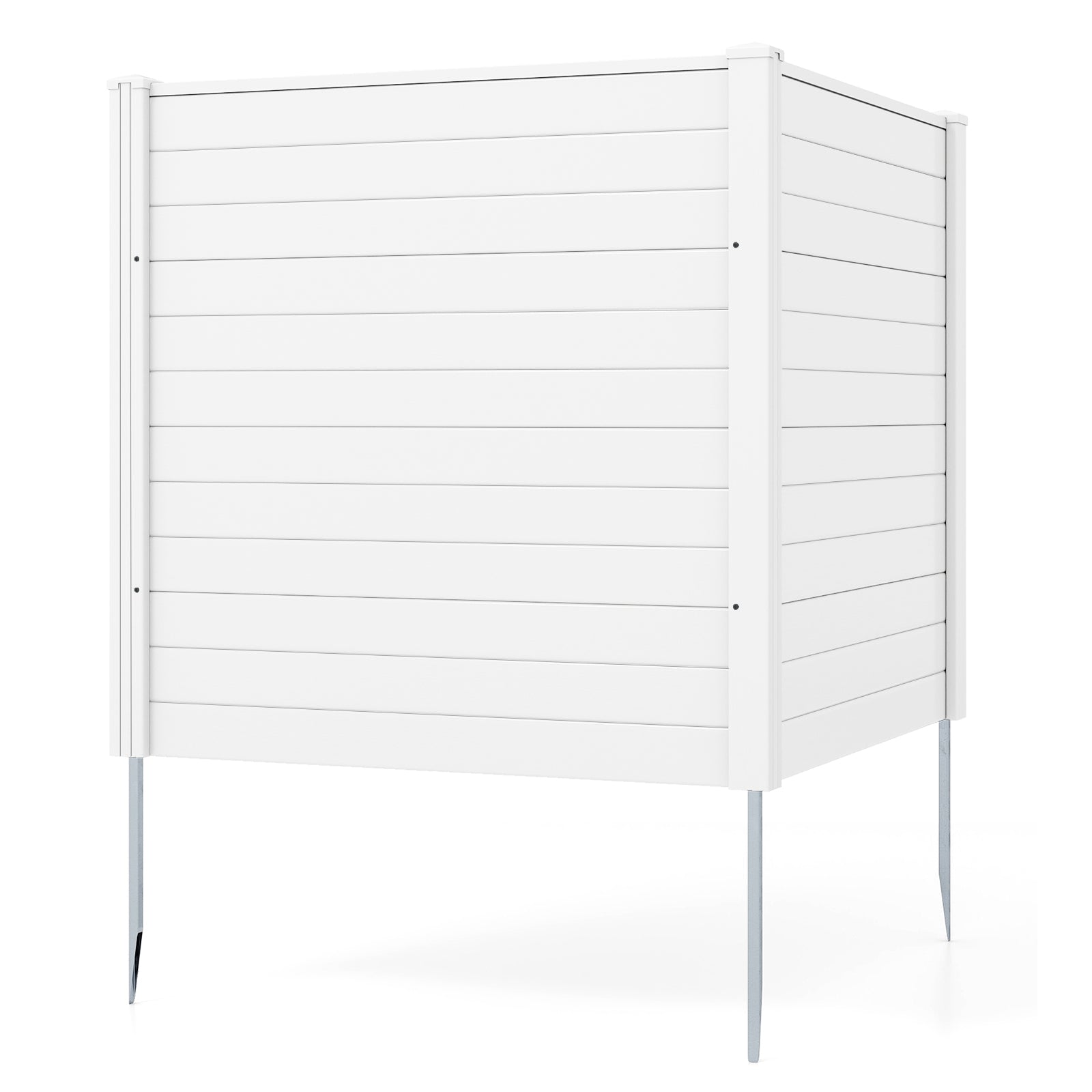 48 x 48 Inch Freestanding Air Conditioner Fence, Metal Ground Stakes, White Decorative Fencing & Flooring White at Gallery Canada