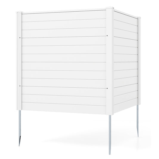 48 x 48 Inch Freestanding Air Conditioner Fence, Metal Ground Stakes, White Decorative Fencing & Flooring White at Gallery Canada