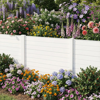 48 x 48 Inch Freestanding Air Conditioner Fence, Metal Ground Stakes, White Decorative Fencing & Flooring at Gallery Canada