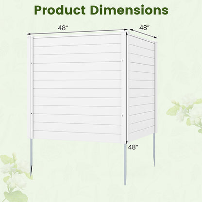 48 x 48 Inch Freestanding Air Conditioner Fence, Metal Ground Stakes, White Decorative Fencing & Flooring at Gallery Canada