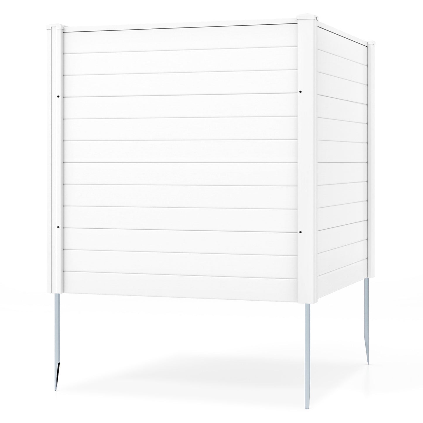 48 x 48 Inch Freestanding Air Conditioner Fence, Metal Ground Stakes, White Decorative Fencing & Flooring White at Gallery Canada