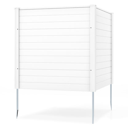 48 x 48 Inch Freestanding Air Conditioner Fence, Metal Ground Stakes, White Decorative Fencing & Flooring White at Gallery Canada