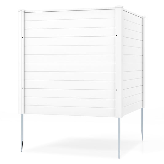 48 x 48 Inch Freestanding Air Conditioner Fence, Metal Ground Stakes, White Decorative Fencing & Flooring White at Gallery Canada