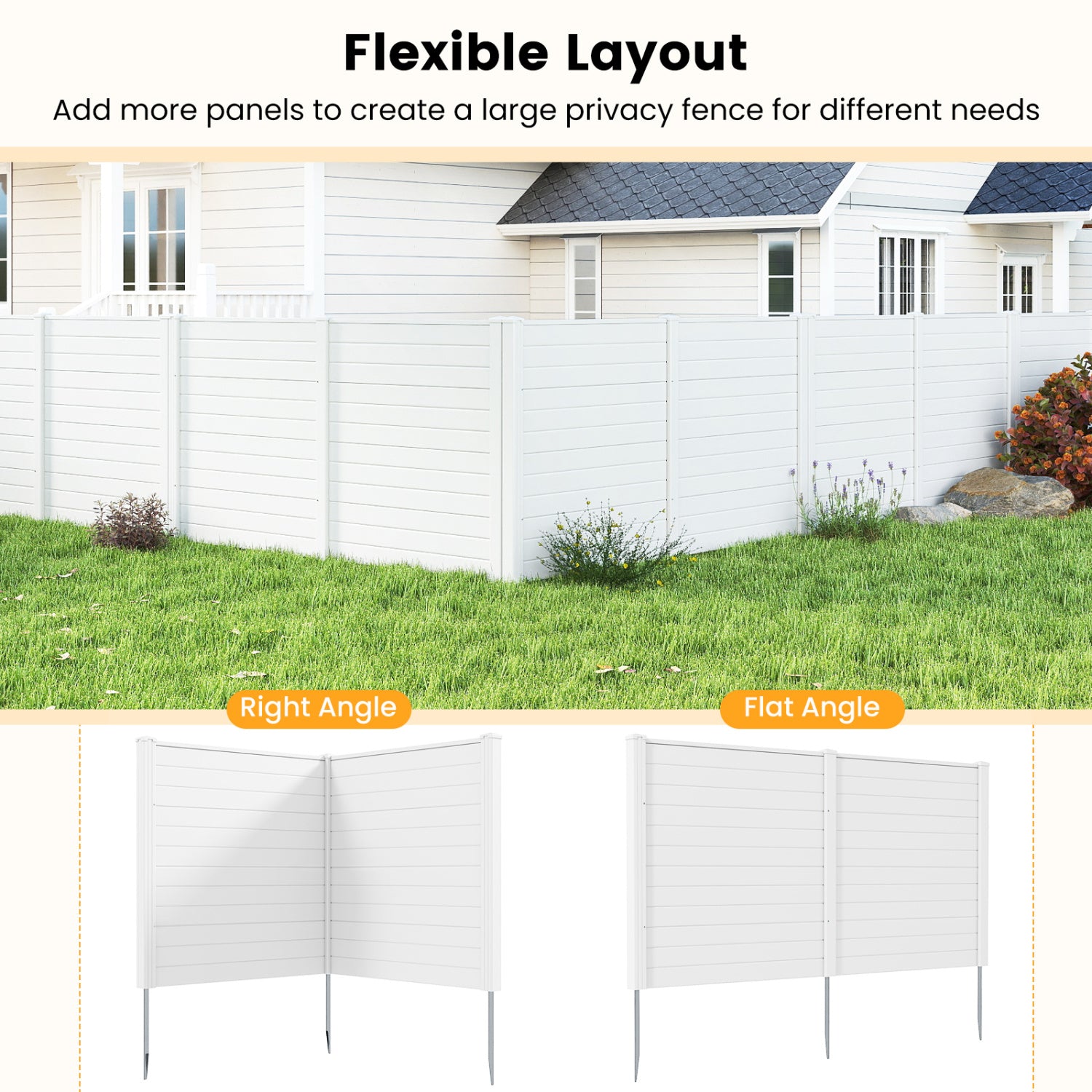 48 x 48 Inch Freestanding Air Conditioner Fence, Metal Ground Stakes, White Decorative Fencing & Flooring at Gallery Canada
