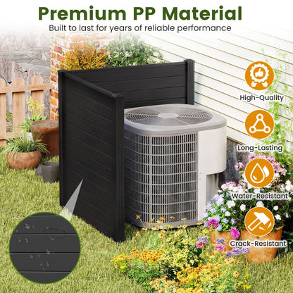 48-Inch Air Conditioner Fence, 2-Panel Privacy Screen, Black Decorative Fencing & Flooring at Gallery Canada