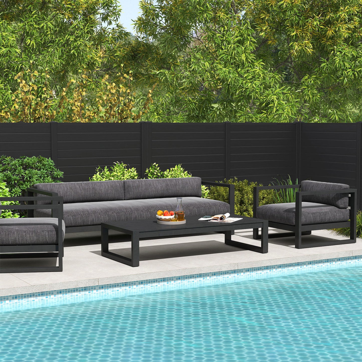 48-Inch Air Conditioner Fence, 2-Panel Privacy Screen, Black Decorative Fencing & Flooring at Gallery Canada