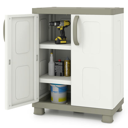 Freestanding Buffet Cabinet, 2 Doors, Adjustable Shelves, Kitchen Garage, Beige Sideboards Cabinets & Buffets at Gallery Canada