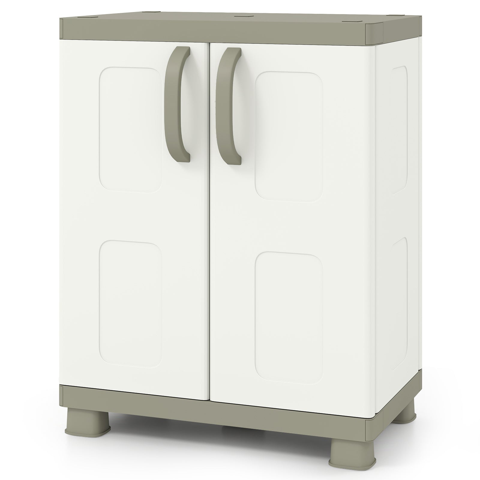 Freestanding Buffet Cabinet, 2 Doors, Adjustable Shelves, Kitchen Garage, Beige Sideboards Cabinets & Buffets at Gallery Canada