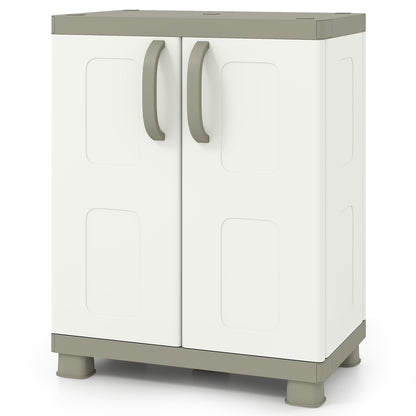 Freestanding Buffet Cabinet, 2 Doors, Adjustable Shelves, Kitchen Garage, Beige Sideboards Cabinets & Buffets at Gallery Canada