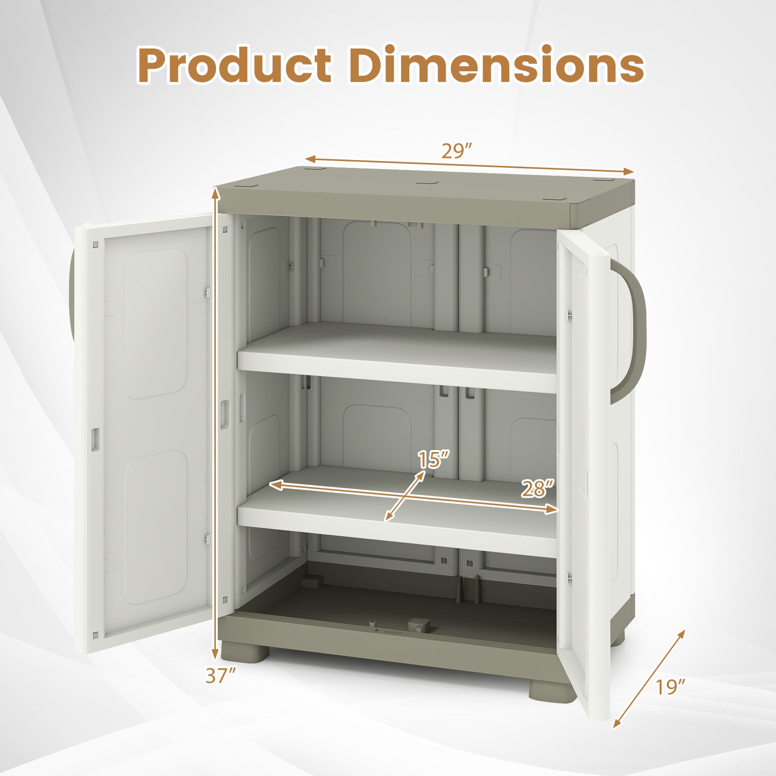 Freestanding Buffet Cabinet, 2 Doors, Adjustable Shelves, Kitchen Garage, Beige Sideboards Cabinets & Buffets at Gallery Canada