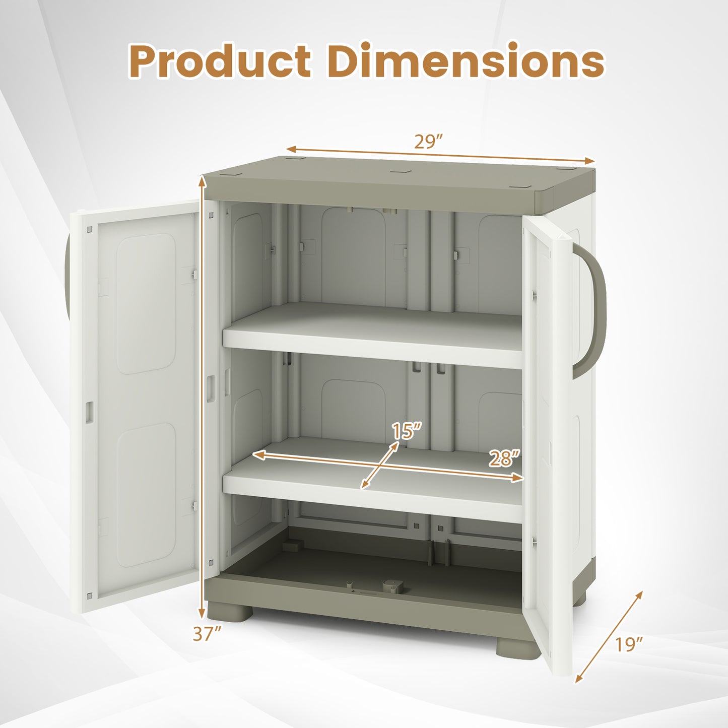 Freestanding Buffet Cabinet, 2 Doors, Adjustable Shelves, Kitchen Garage, Beige Sideboards Cabinets & Buffets at Gallery Canada