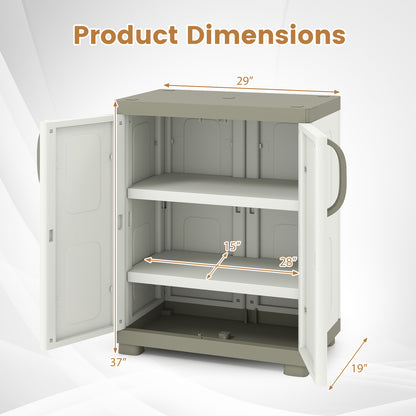 Freestanding Buffet Cabinet, 2 Doors, Adjustable Shelves, Kitchen Garage, Beige Sideboards Cabinets & Buffets at Gallery Canada