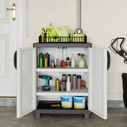 Freestanding Buffet Cabinet, 2 Doors, Adjustable Shelves, Gray Sideboards Cabinets & Buffets at Gallery Canada