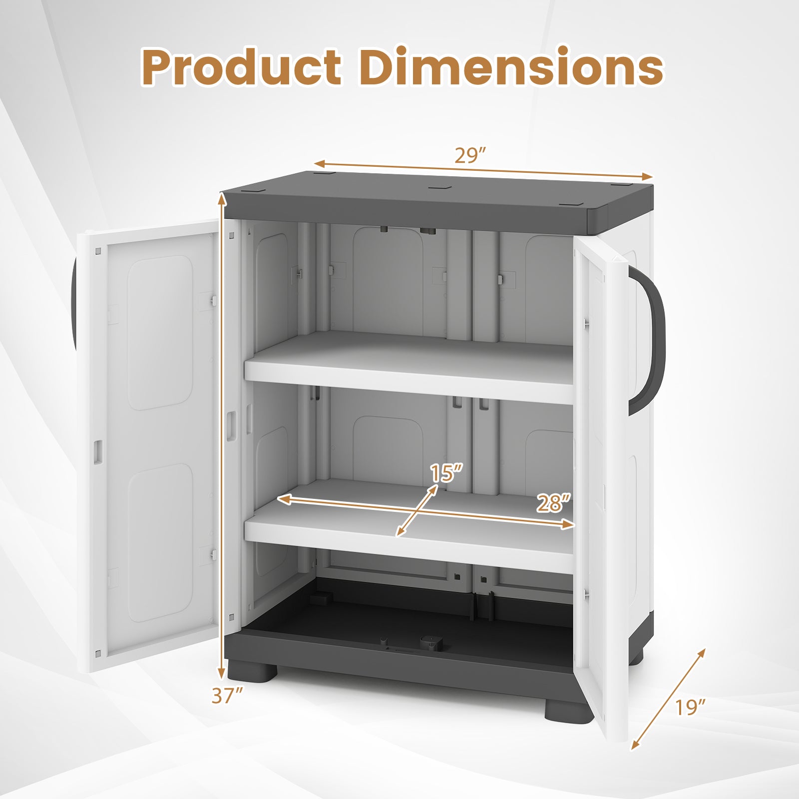 Freestanding Buffet Cabinet, 2 Doors, Adjustable Shelves, Gray Sideboards Cabinets & Buffets at Gallery Canada
