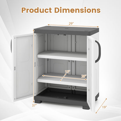 Freestanding Buffet Cabinet, 2 Doors, Adjustable Shelves, Gray Sideboards Cabinets & Buffets at Gallery Canada