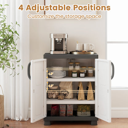 Freestanding Buffet Cabinet, 2 Doors, Adjustable Shelves, Gray Sideboards Cabinets & Buffets at Gallery Canada