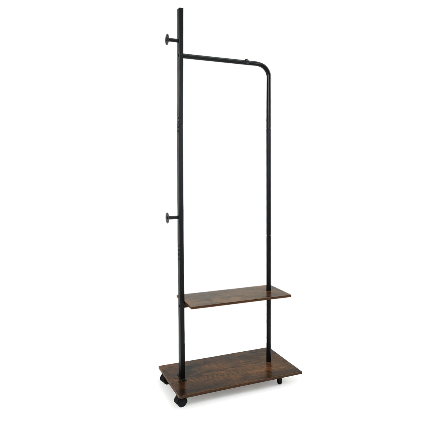 Freestanding Clothing Rack With Wheels, Storage Shelves, Brown Clothing & Closet Storage at Gallery Canada