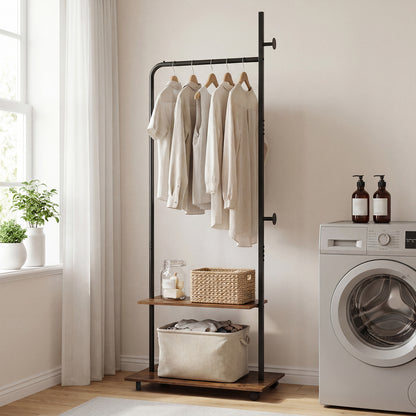 Freestanding Clothing Rack With Wheels, Storage Shelves, Brown Clothing & Closet Storage at Gallery Canada
