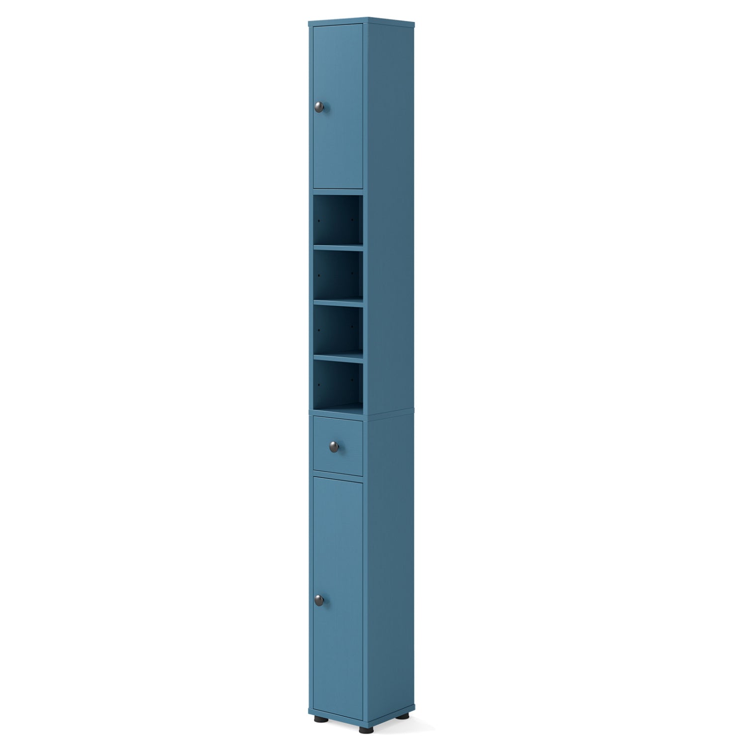 Slim Bathroom Cabinet With Drawer, Adjustable Shelves, Blue Floor Cabinets at Gallery Canada