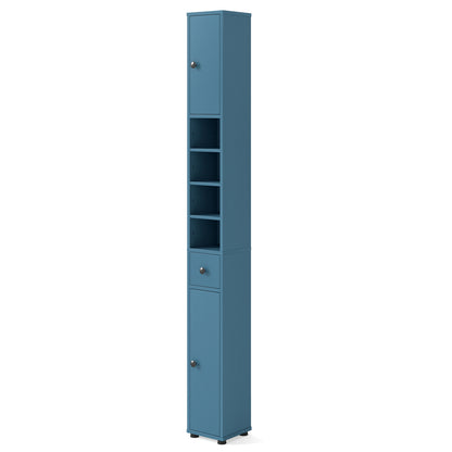Slim Bathroom Cabinet With Drawer, Adjustable Shelves, Blue Floor Cabinets at Gallery Canada