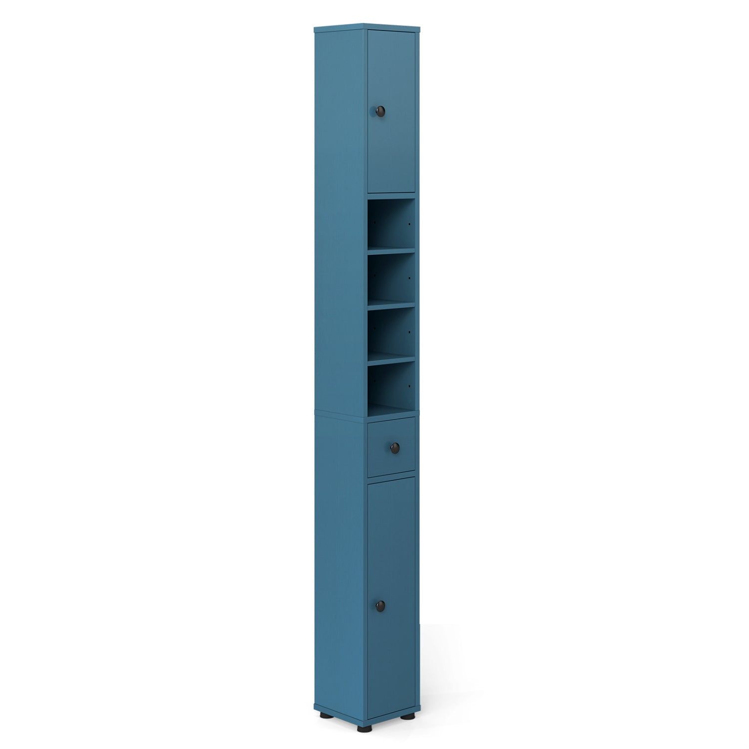 Slim Bathroom Cabinet With Drawer, Adjustable Shelves, Blue Floor Cabinets at Gallery Canada