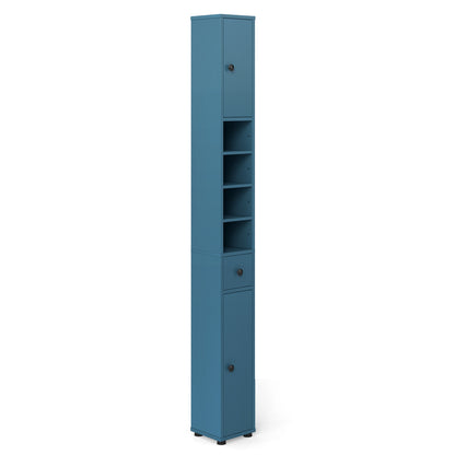 Slim Bathroom Cabinet With Drawer, Adjustable Shelves, Blue Floor Cabinets at Gallery Canada