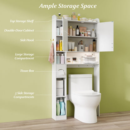 Freestanding Storage Cabinet Above Toilet with 2-Door Cabinet, White Bathroom Etagere at Gallery Canada