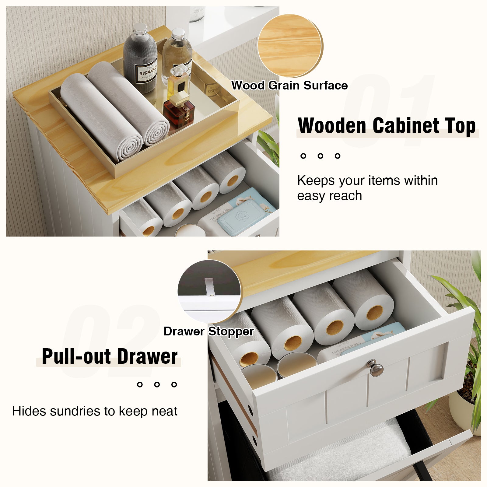 Freestanding Tilt Out Laundry Cabinet With Basket, White Laundry Baskets at Gallery Canada