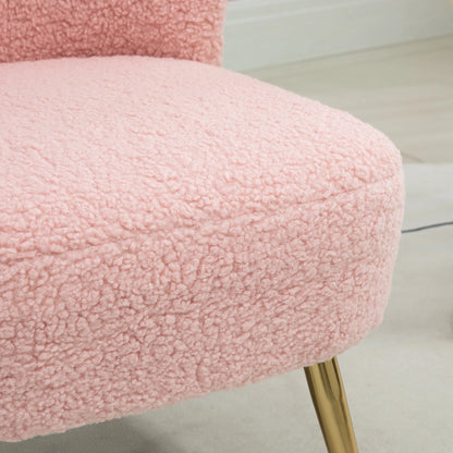 Lounge Chair for Bedroom Living Room Chair with Soft Upholstery and Gold Legs Pink Accent Chairs at Gallery Canada