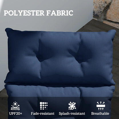 Tufted Thick Outdoor Chaise Lounge Cushion, 74.8" x 22" x 4", Navy Blue Patio Chair Cushions at Gallery Canada