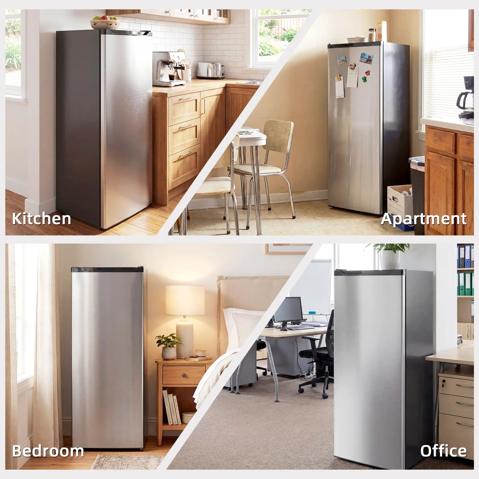 7.0 Cu.Ft Upright Freezer, 6 Adjustable Shelves, Reversible Door, Silver Small Kitchen Appliances at Gallery Canada